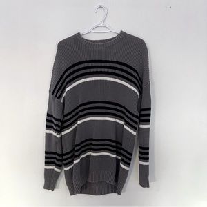 (M) Zara knit sweater grey/black/white warm oversized
